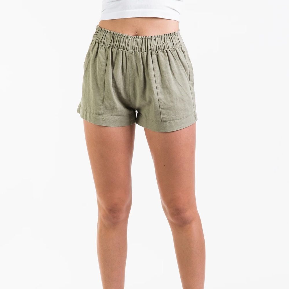 Harlow Green shorts 2 inch inseam